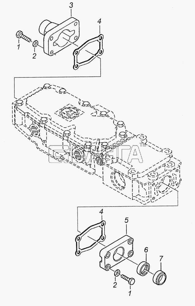 КамАЗ КамАЗ-6522 (Euro-2 3) Схема Установка боковых крышек механизма